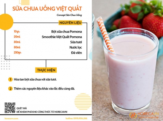 Công Thức Sữa Chua Uống Việt Quất