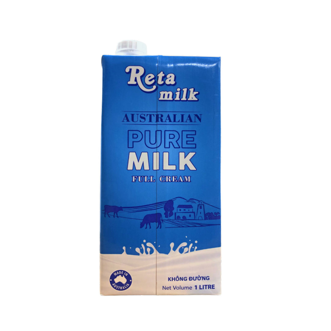 Sữa Tươi Tiệt Trùng Nguyên Chất Không Đường Reta Milk 1L