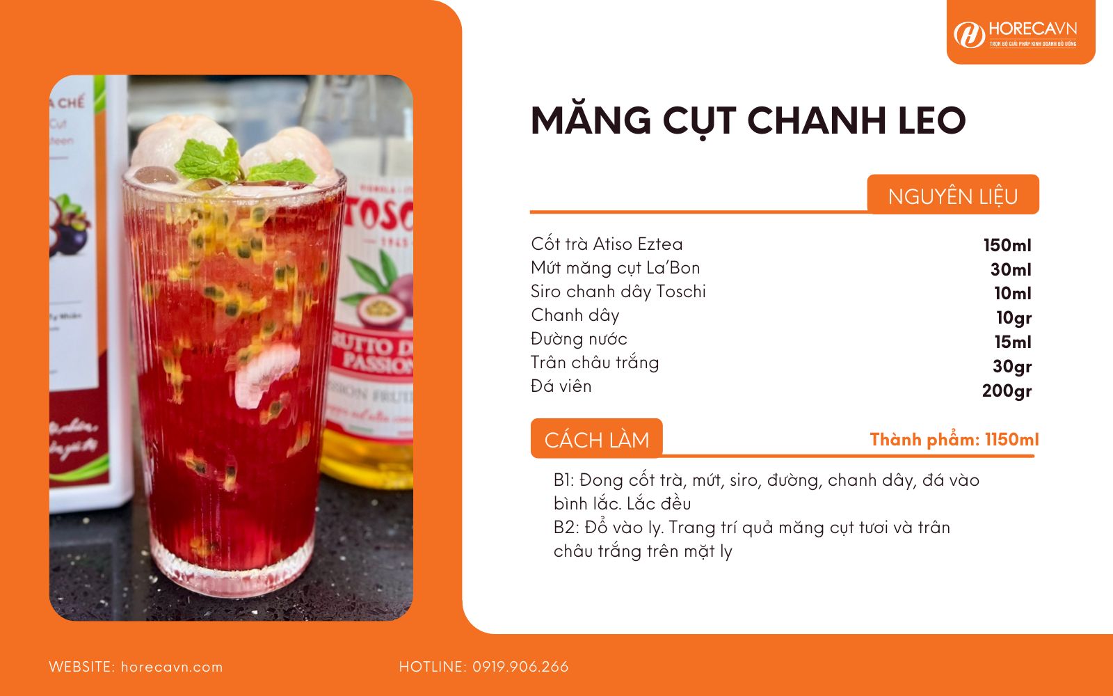 Trà măng cụt chanh leo