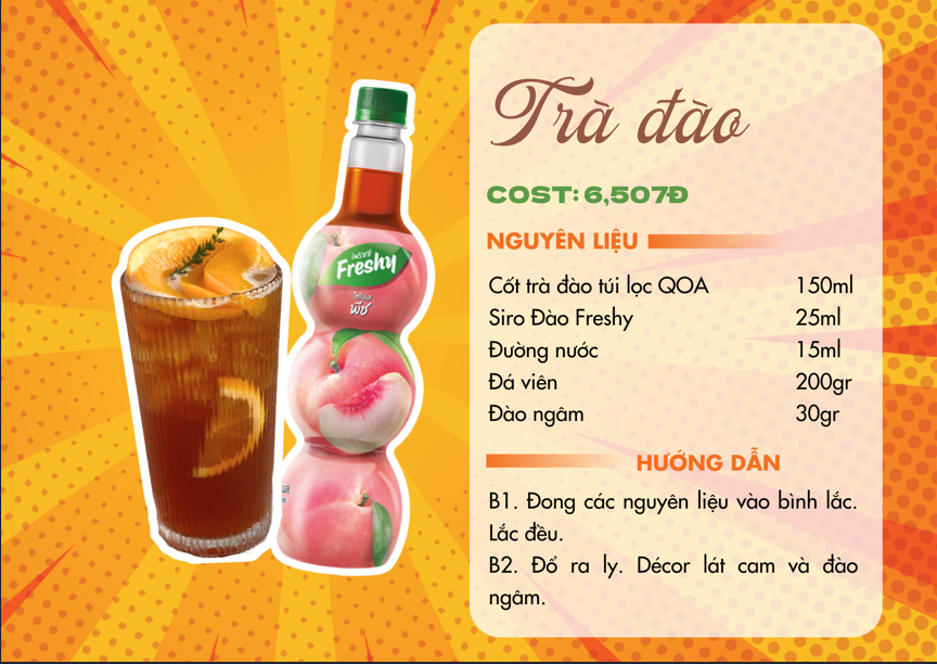 Ly trà đào với hương vị quen thuộc, thơm mát