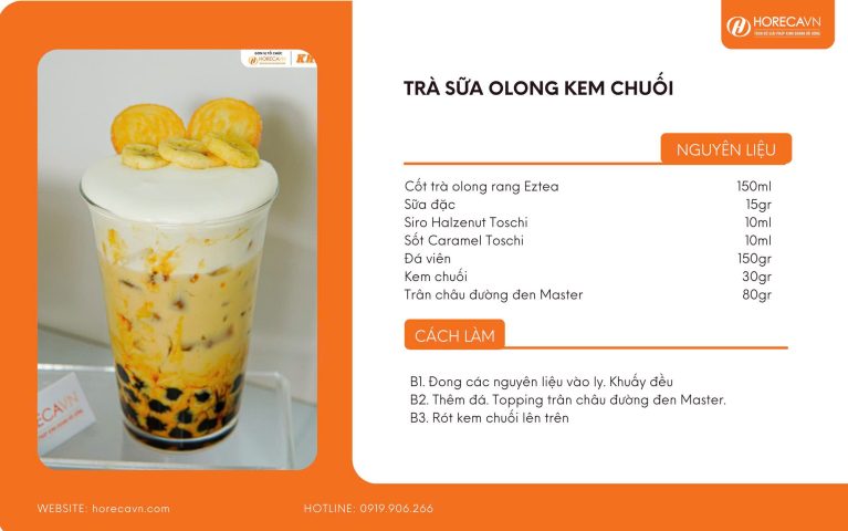 Cách làm mới món trà sữa olong truyền thống bằng việc kết hợp với kem chuối béo ngậy từ Horecavn