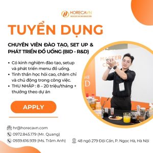 tuyển dụng giảng viên đào tạo pha chế
