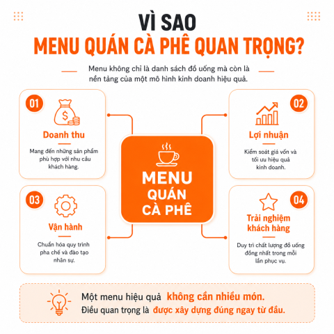 vì sao menu quán cà phê quan trọng?