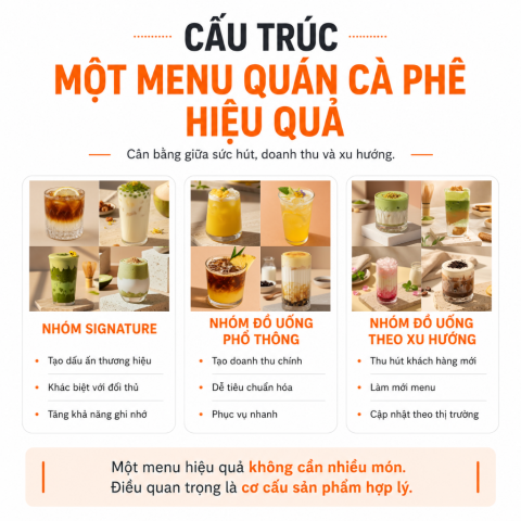 Cấu trúc một menu quán cà phê hiệu quả